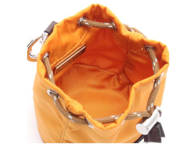 Accesorio Mini Bolso Charm Prada Re-Nylon Castaño Naranja - vista 3