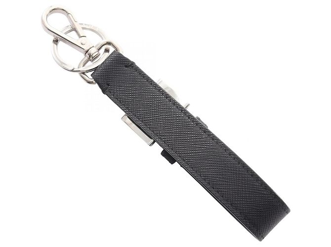 Prada Saffiano Leather Keychain Accessory Black - view 2