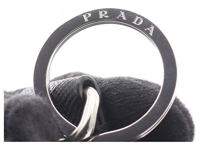 Prada Saffiano Leather Keychain Accessory Black - view 5