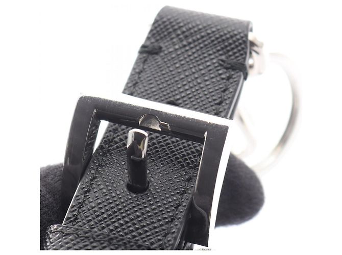 Prada Saffiano Leather Keychain Accessory Black - view 6