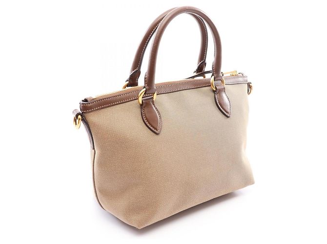 Sac à main 2-Way Prada LOGO JACQUARD Marron Beige - vue 2