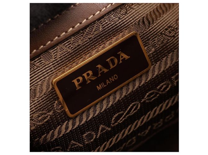Sac à main 2-Way Prada LOGO JACQUARD Marron Beige - vue 4