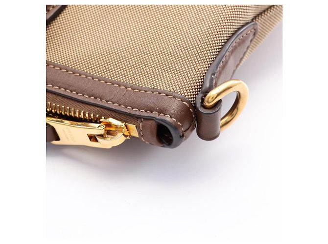 Sac à main 2-Way Prada LOGO JACQUARD Marron Beige - vue 5