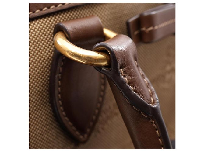 Sac à main 2-Way Prada LOGO JACQUARD Marron Beige - vue 6