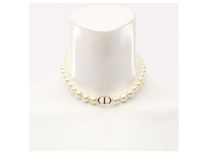 Collar Christian Dior 30 Montaigne Blanco Dorado - vista 4