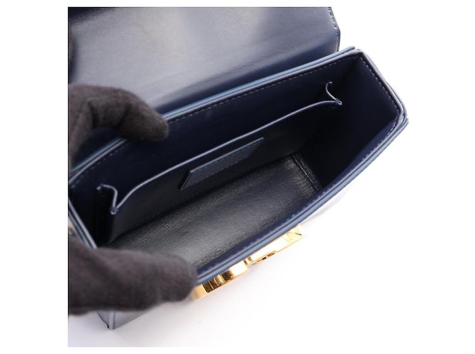 Borsa a tracolla box Christian Dior Dior 30 Montaigne Blu Blu navy - vista 3