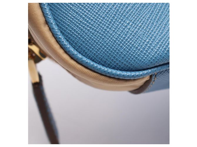 Prada RE-EDITION 1978 RE-NYLON Borsa a mano media con doppio manico Blu Beige - vista 5