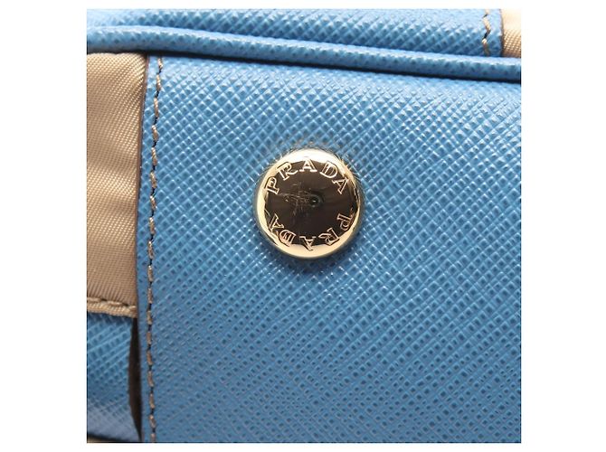 Prada RE-EDITION 1978 RE-NYLON Borsa a mano media con doppio manico Blu Beige - vista 7