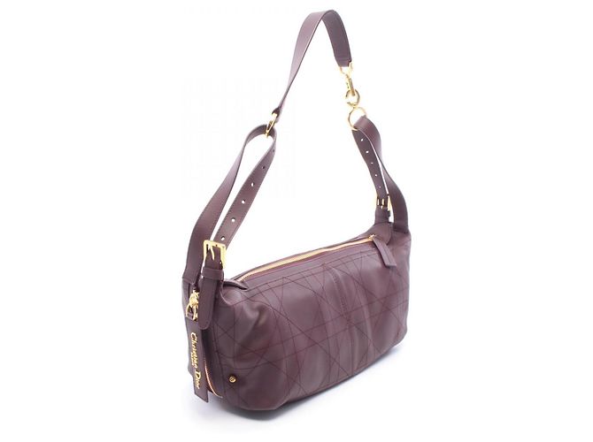 Borsa a tracolla media Christian Dior Dior D-Journey Bordò - vista 2