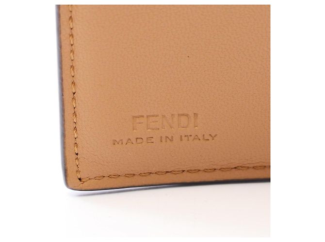 Cartera tri-fold Fendi Baguette FF Logo Beige - vista 5
