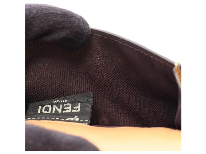 Cartera tri-fold Fendi Baguette FF Logo Beige - vista 6