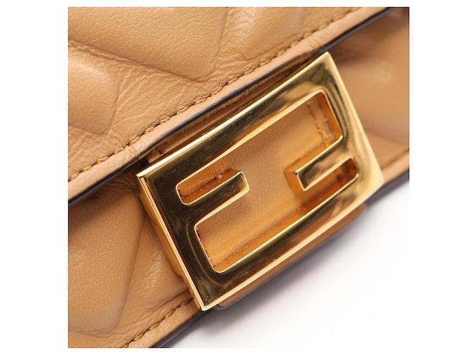 Cartera tri-fold Fendi Baguette FF Logo Beige - vista 9
