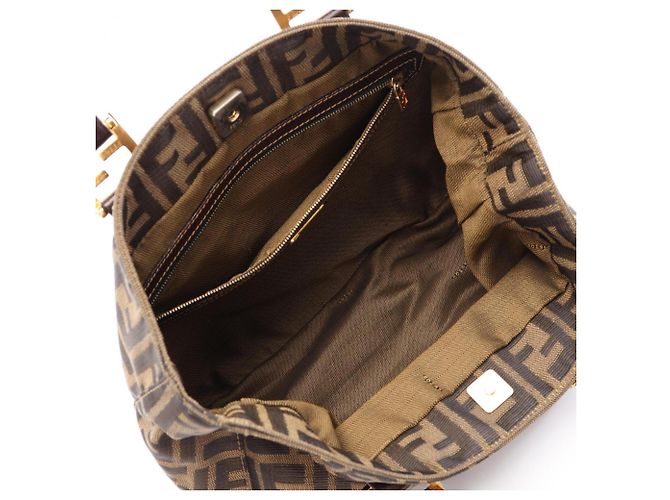 Fendi Zucca Tote Bag braun Leder und Canvas - Ansicht 3