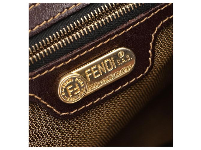 Fendi Zucca Tote Bag braun Leder und Canvas - Ansicht 4