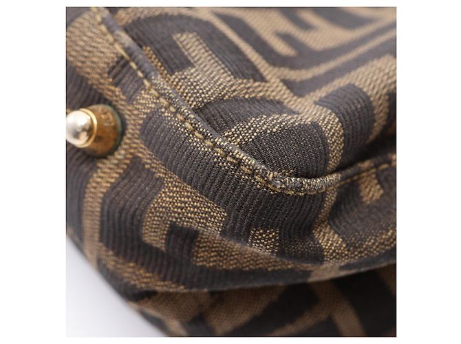 Fendi Zucca Tote Bag braun Leder und Canvas - Ansicht 7