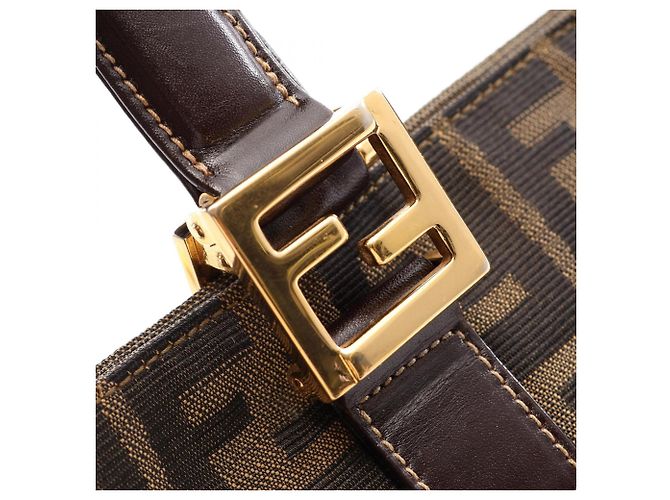 Fendi Zucca Tote Bag braun Leder und Canvas - Ansicht 9