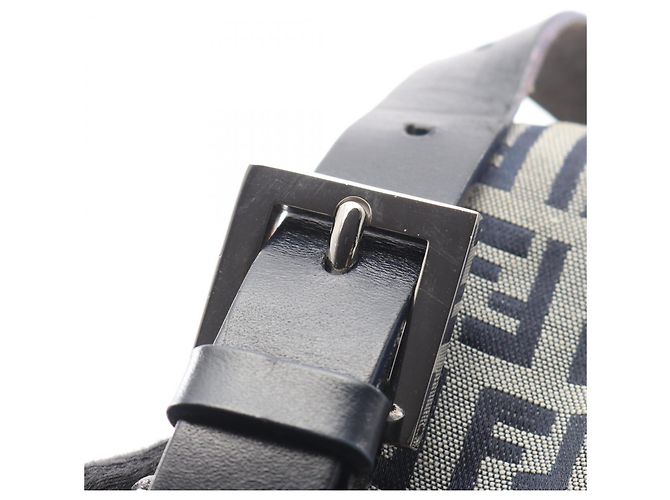 Fendi Zucchino Schultertasche Braun Marineblau - Ansicht 12