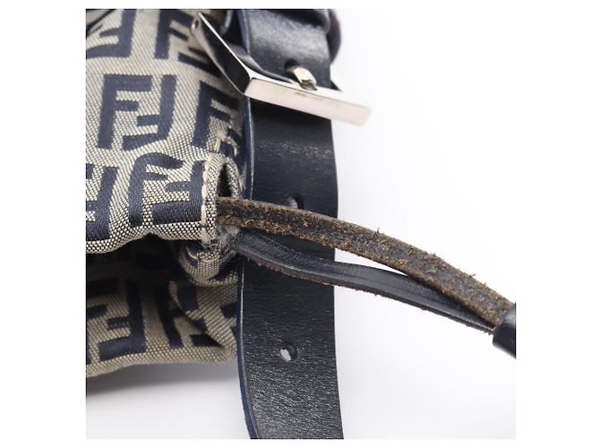 Fendi Zucchino Schultertasche Braun Marineblau - Ansicht 5