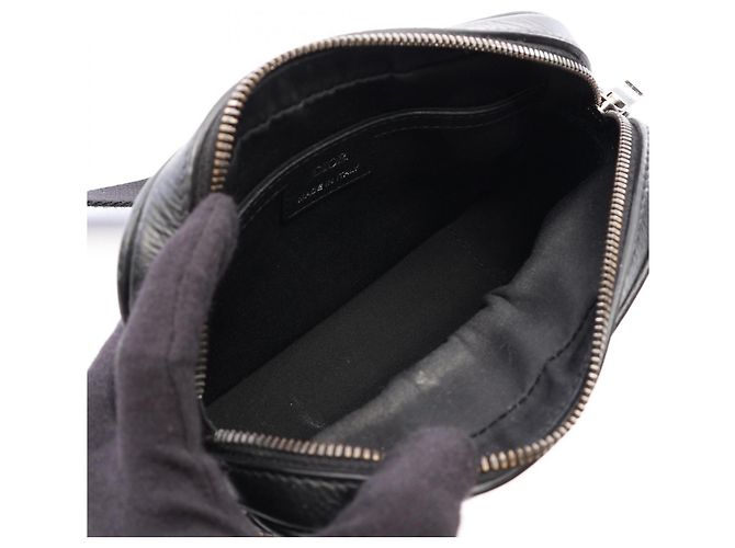 Borsa Messenger Christian Dior Dior Rider 2.0 Zip Nero Beige - vista 3