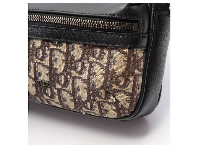 Borsa Messenger Christian Dior Dior Rider 2.0 Zip Nero Beige - vista 7