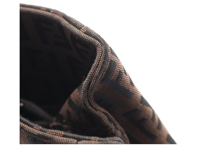 Fendi Zucchino Tote Bag Braun Schwarz - Ansicht 10