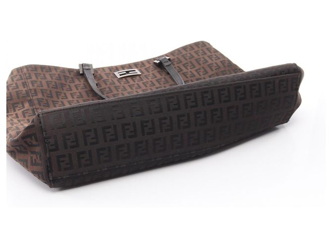 Fendi Zucchino Tote Bag Braun Schwarz - Ansicht 11