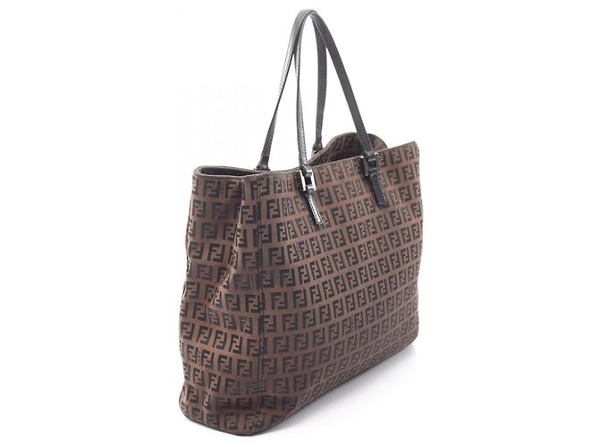Fendi Zucchino Tote Bag Braun Schwarz - Ansicht 2