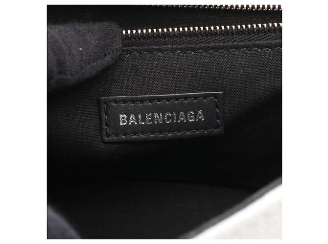 Borsa a mano 2-Way Hourglass Small Balenciaga in denim bianco - vista 4