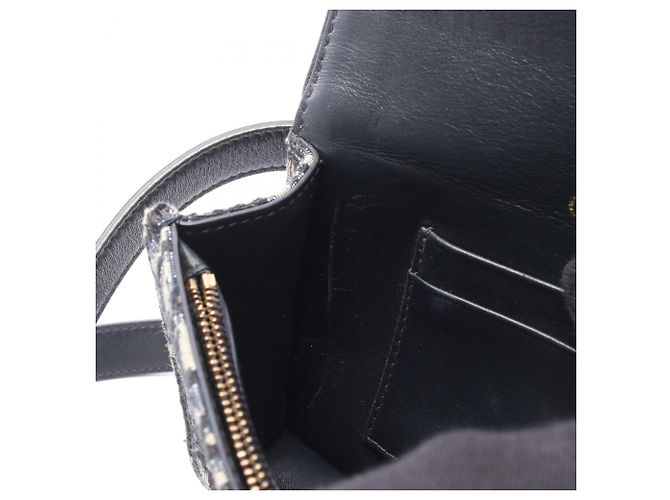 Borsa Christian Dior Saddle Bag Oblique Belt Pouch Beige Blu navy - vista 5
