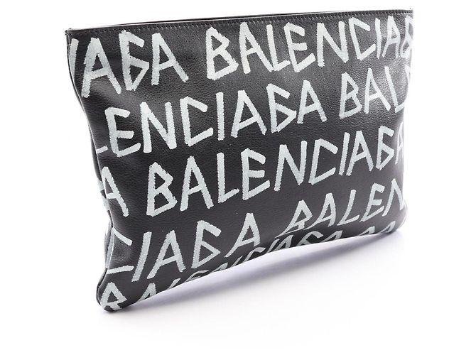 Everyday Sac à main pochette Balenciaga Graffiti Second Bag Noir Blanc - vue 2
