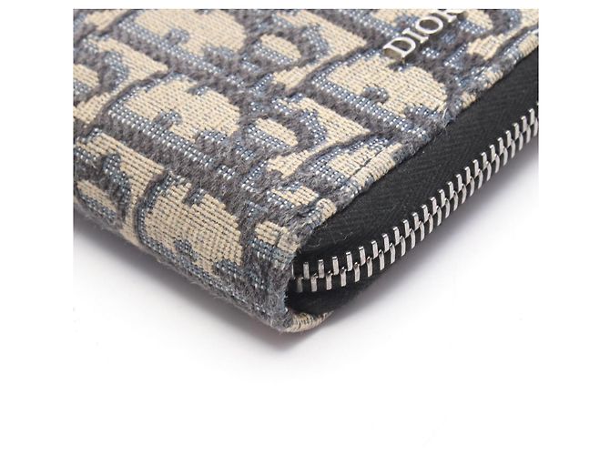 Cartera bi-fold Christian Dior Dior Oblique Beige Azul marino - vista 6
