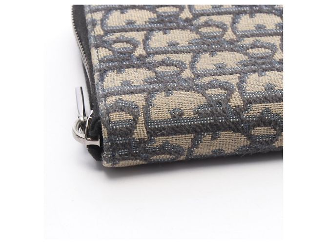 Cartera bi-fold Christian Dior Dior Oblique Beige Azul marino - vista 8