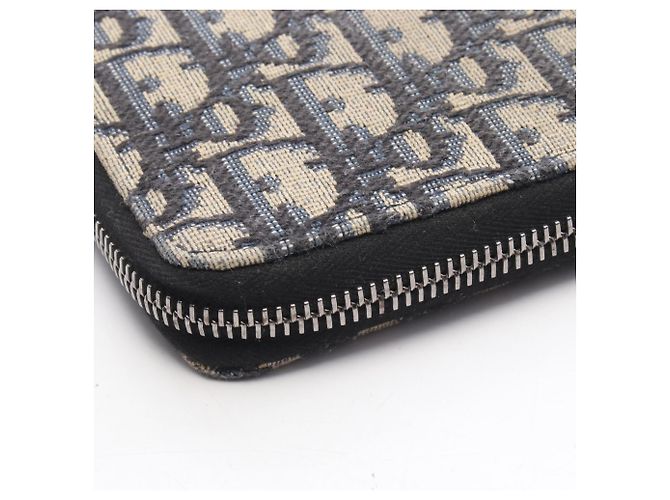 Cartera bi-fold Christian Dior Dior Oblique Beige Azul marino - vista 9