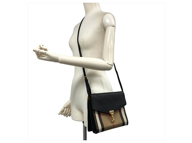 Bolso de hombro Burberry Nova Check Macken Negro - vista 12