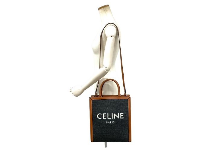 Cabas Céline Bolso Tote Vertical Small Celine Castaño - vista 9
