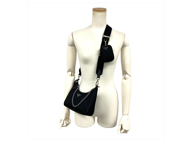 Bolso de hombro Prada Re-Edition 2005 de nylon Negro - vista 7