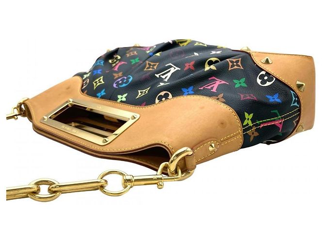 Louis Vuitton Monogram Multicolore Judy MM Handbag Black - view 3