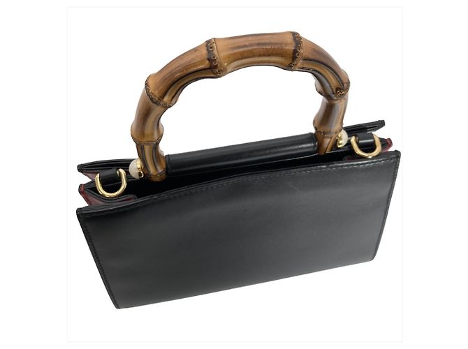 Bamboo Borsa a mano Gucci Nymphaea con manico in bambù Nero - vista 5