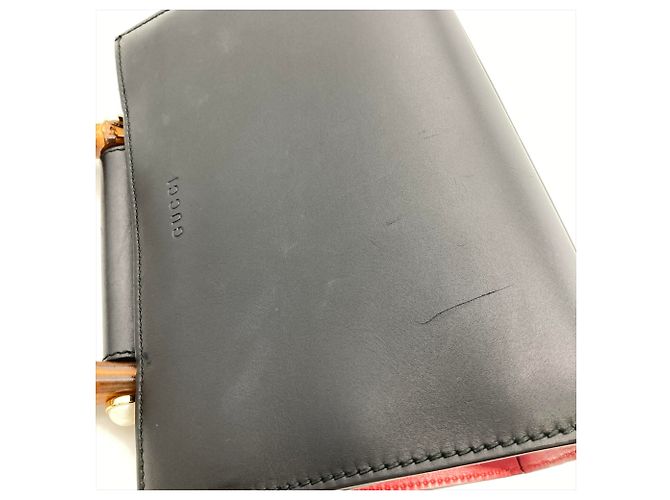 Bamboo Borsa a mano Gucci Nymphaea con manico in bambù Nero - vista 7
