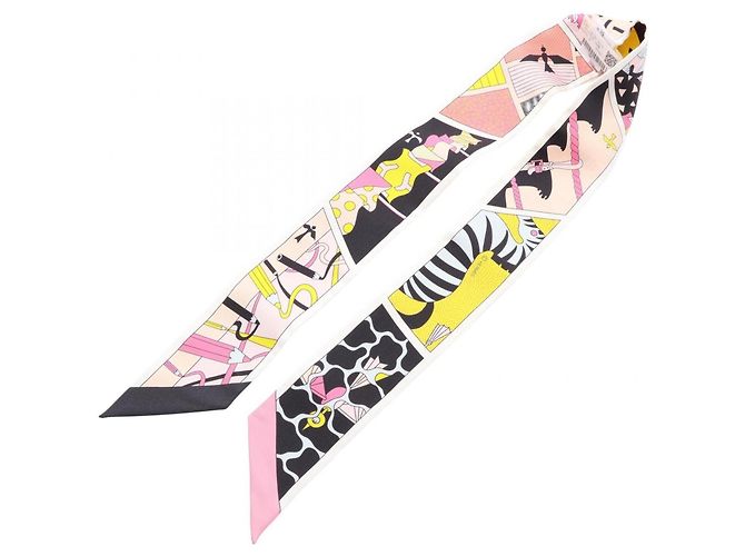 Hermès Hermes Twilly Ribbon Factory Schal Weiß Mehrfarben - Ansicht 3