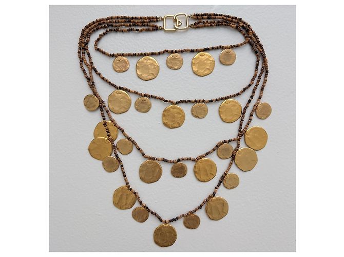 Kenneth Jay Lane Collana a monete multi-filo con perline color oro D'oro - vista 3