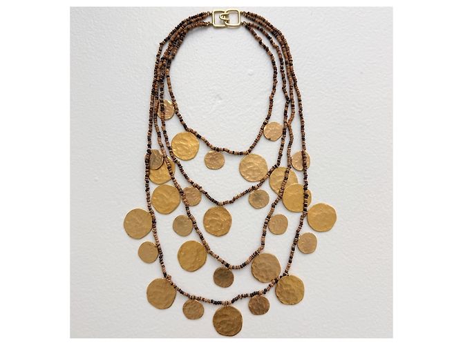 Kenneth Jay Lane Collana a monete multi-filo con perline color oro D'oro - vista 5