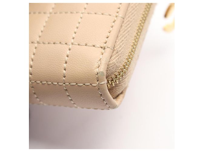 Céline Celine C-Charm Leather Coin Purse Beige - view 6