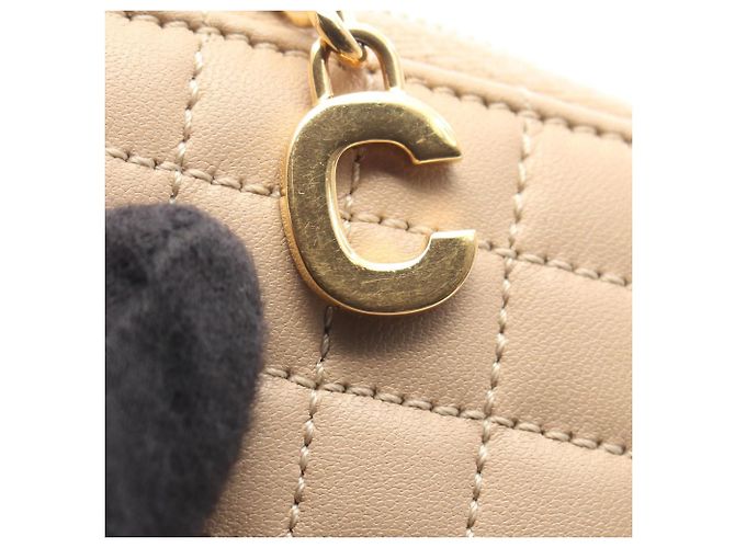 Céline Celine C-Charm Leather Coin Purse Beige - view 8