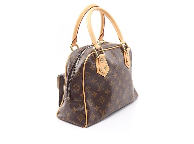 Borsa Louis Vuitton Manhattan PM Marrone Monogramma - vista 2