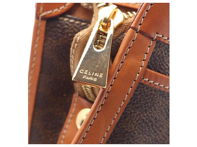 Céline Bolso Celine Macadam Castaño Beige - vista 8