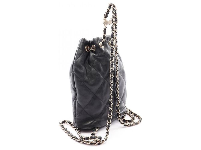 Zaino/Borsa Chanel Matelassé in pelle di agnello nera Nero - vista 2