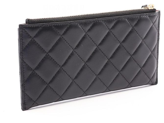 Borsa/Pouch Chanel Matelassé in pelle d'agnello nera Nero - vista 2