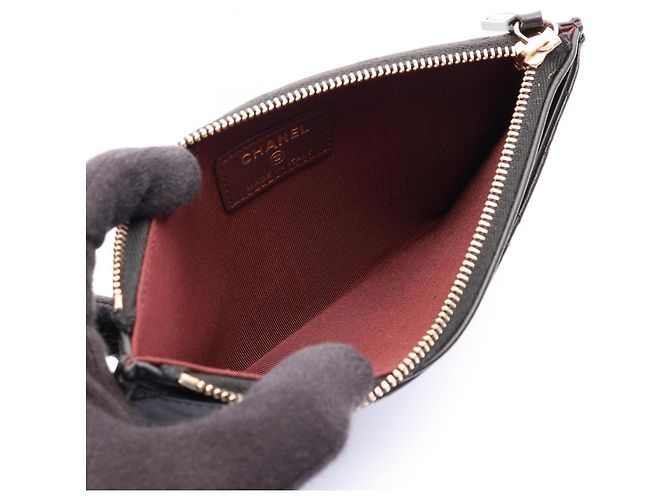 Borsa/Pouch Chanel Matelassé in pelle d'agnello nera Nero - vista 3