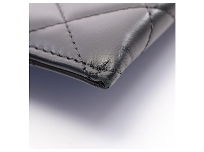 Borsa/Pouch Chanel Matelassé in pelle d'agnello nera Nero - vista 7